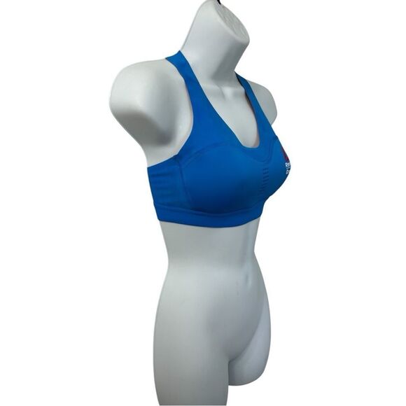 REEBOK‎ Sports Bra Motion Sense Moisture Wicking Technology Aqua & Red XS - Picture 4 of 6